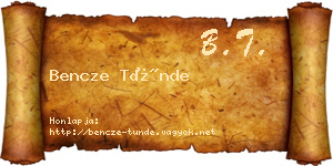 Bencze Tünde névjegykártya
