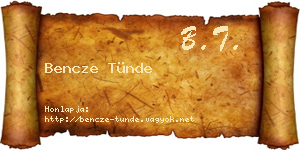 Bencze Tünde névjegykártya