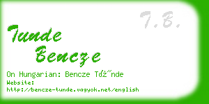 tunde bencze business card